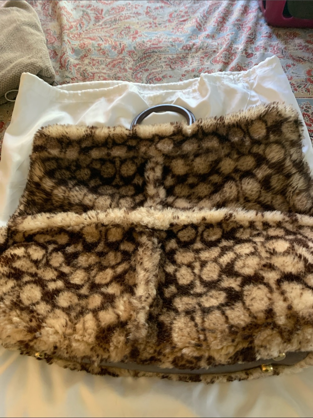 Beautiful shearling tote bag.  Rarely used